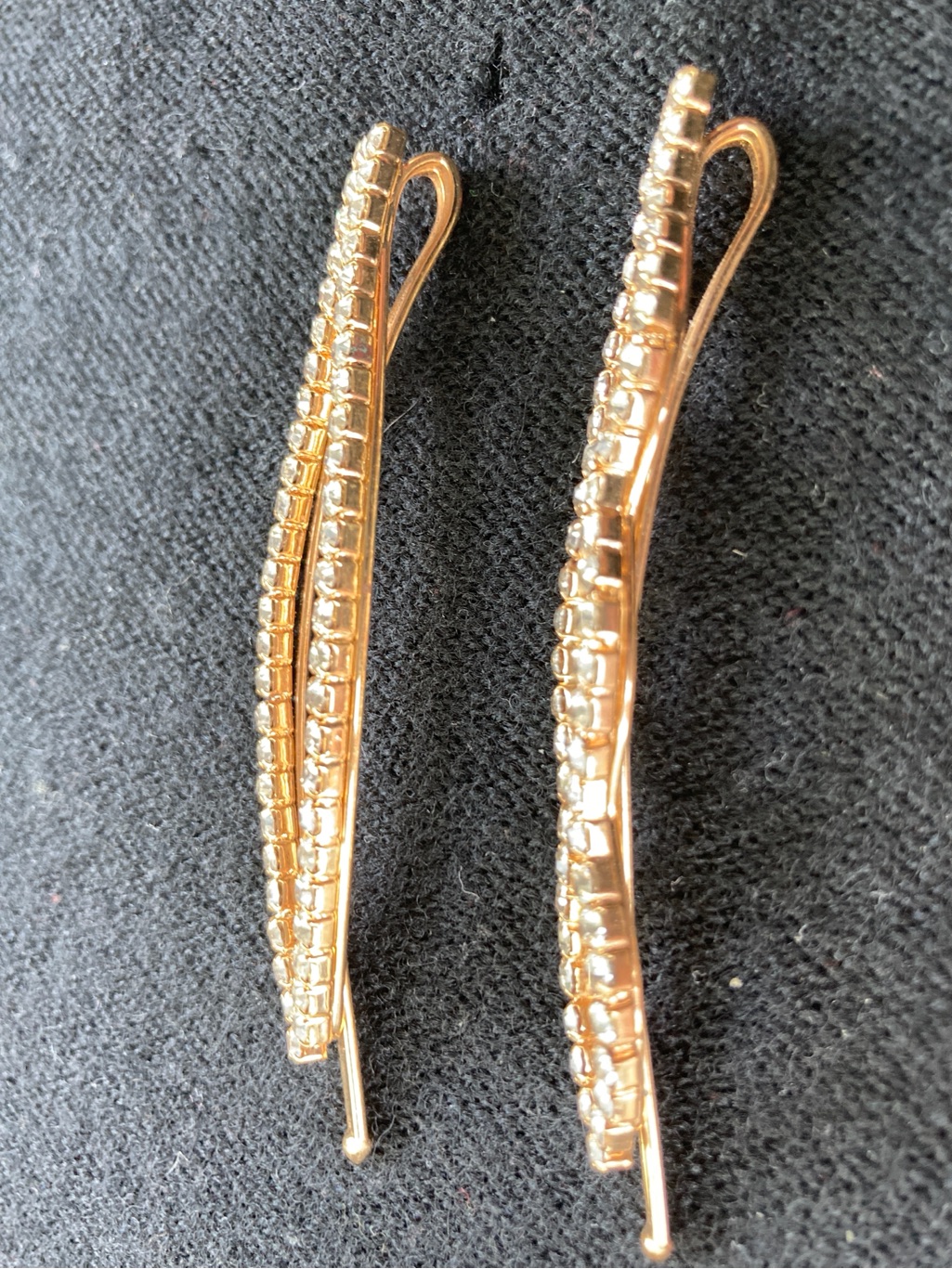 Gold Crystal Hair Clip Set - Sparkling Gold Tones — image 3 of 8
